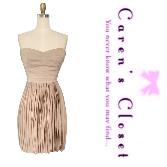 BCBG MaxAzriaTaupe Strapless Bustier Mini Dress - Picture 8 of 9